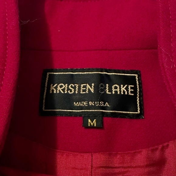 Kristen Blake 100% Merino Wool Dolman Sleeve Red Vintage Jacket Coat - Medium - Picture 6 of 14
